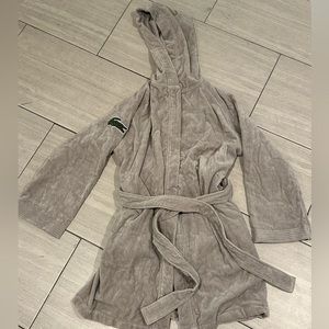 Lacoste Bath Robe with Hood and Pockets Gray